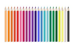 Realistic colorful pencil. Office or school items arranged i Product Image 1