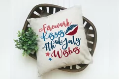 Firework Kisses 4th of July Wishes SVG Cut File - Patriotic Product Image 3