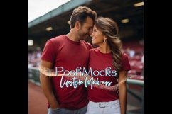 COMFORT COLORS 1717 RED T-SHIRT COUPLE LIFESTYLE MOCKUP Product Image 2