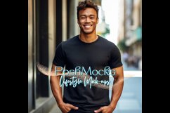 BELLA CANVAS 3001 BLACK T-SHIRT LIFESTYLE MOCKUP Product Image 2