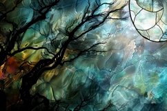 Stained Glass Dead Tree Night Background Wallpaper Product Image 1