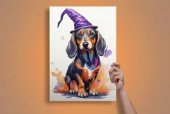 Watercolor dachshund dog halloween sublimation PNG Product Image 4