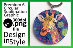 Sublimation Round Design - Cute Giraffe Spring Product Image 1
