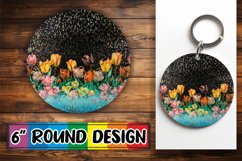 Shimmering Petal Leopard PNG Sublimation : Keychain, Coaster Product Image 1