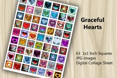 Digital Collage Sheet - Graceful Hearts Product Image 1