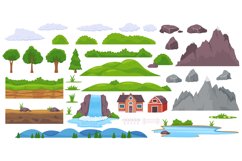 Landscape elements constructor. Natural objects of differen Product Image 1