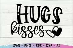 Hugs and Kisses valentine's Day Svg, Love Svg, Heart Svg Product Image 2