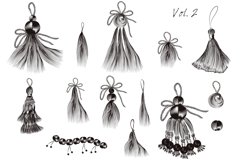 Collection of vector engraved tussles for design Product Image 3