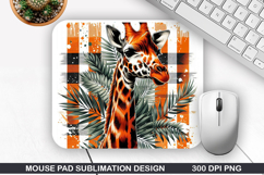 Giraffe Mouse Pad Sublimation, Animals Mouse Pad PNG Design Product Image 1