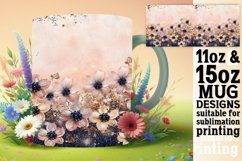 Glittery Flower Leopard Mug Design Product Image 1