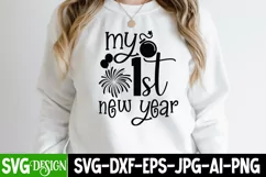 My 1st New Year SVG Cut File, Happy New Year SVG Cut File Product Image 2