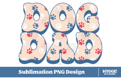 American Dog Dad 4th of July USA Paw DTF PNG Sublimation Product Image 1