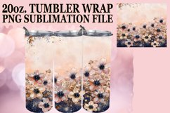 Glittery Floral Leopard Tumbler Graphic: Sublimation - 20oz Product Image 1