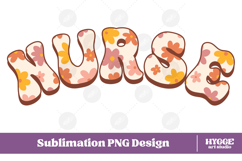 nurse flowers Png Retro floral doctor hospital Sublimation Product Image 1