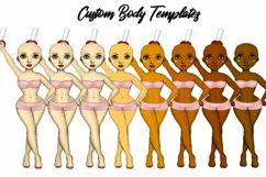 Graduation Girls College Clipart Customizable Paper Doll PNG Product Image 2