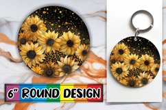 Sparkling Floral Paradise PNG Sublimation : Keychain, Coaste Product Image 1
