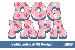 American Dog Papa 4th of July USA Paw DTF PNG Sublimation Product Image 1