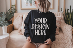 Dark Heather Gildan 18000 Sweatshirt Mockup,G18000 Crewneck Product Image 1