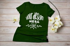 Womens T-shirt mockup with yellow orchid. Product Image 10