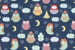 Winter Owls: patterns, cards and elements Product Image 6