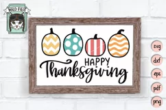 Happy Thanksgiving SVG Cut File, Pumpkins SVG Cut File Product Image 1
