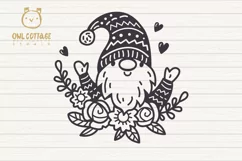 Valentine Gnome svg , Gnome with floral decor Svg, Valentine Product Image 3