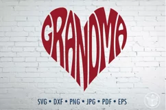 Grandma Cut File | Heart Word Art Product Image 1