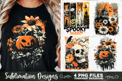 Vintage Halloween Distressed 4 PNG Retro Sublimation Product Image 2