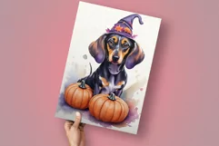 Watercolor dachshund dog halloween sublimation PNG Product Image 2