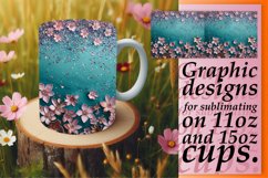 Leopard Bloom Glitter Mug Sublimation Wrap Product Image 1
