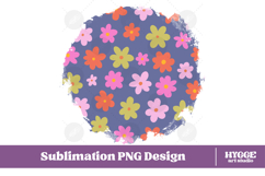 Retro Flowers Background Png Floral Paper Sublimation Splash Product Image 1