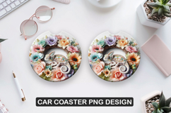 Chameleon Car Coaster Sublimation| Animal Coaster PNG Product Image 1
