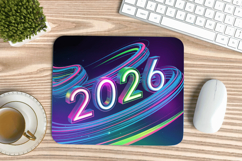 Happy New Year PNG Mouse Pad,Festive New Year's Eve 2026 PNG Product Image 1