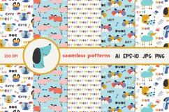 Set of Childish Seamless Pattern with Funny Dogs Product Image 1