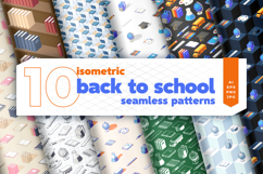 Isometric Back to School Seamless Patterns - Digital Papers Product Image 1
