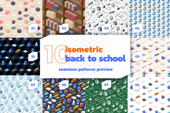 Isometric Back to School Seamless Patterns - Digital Papers Product Image 5
