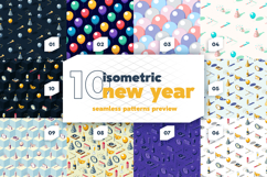 Isometric New Year Seamless Patterns - Digital Papers Product Image 4