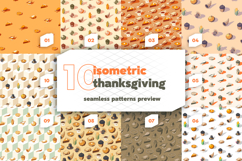 Isometric Thanksgiving Seamless Patterns - Digital Papers Product Image 5
