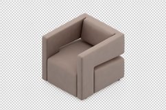 Isometric Arm Chair 3D isolated render Product Image 1