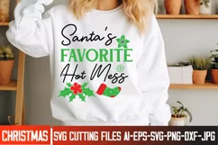 Santa’s Favorite hot Mess SVG Design-Christmas SVG Design Product Image 1