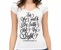 We walk by faith not by sight SVG DXF PNG EPS Product Image 2