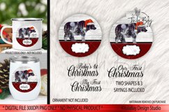 Santa Bear Christmas Round Sublimation Design PNG Ornaments Product Image 2