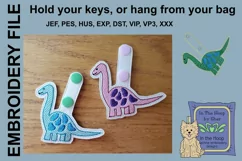 ITH Dinosaur Vinyl Key Fob or Bag Tag - Snap Tab Product Image 2