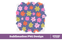 Retro Flowers Background Png Floral Paper Sublimation Bundle Product Image 4