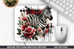 Zebra Mouse Pad Sublimation, Animals Mouse Pad PNG Design Product Image 1