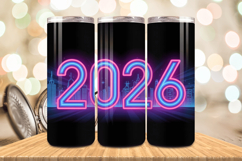 Festive Happy New Year Tumbler Wrap 2026: 20oz Skinny Tumble Product Image 1