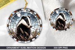 Lemur Stained Glass Ornament PNG, Digital Download File Product Image 1