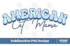 American Cat Mama Papa 4th of July USA Paw DTF PNG Bundle Product Image 2