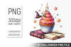 Halloween Witch Cupcake, Halloween Clipart PNG File Product Image 1