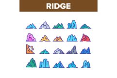 Ridge Different Form Collection Icons Set Vector Product Image 1